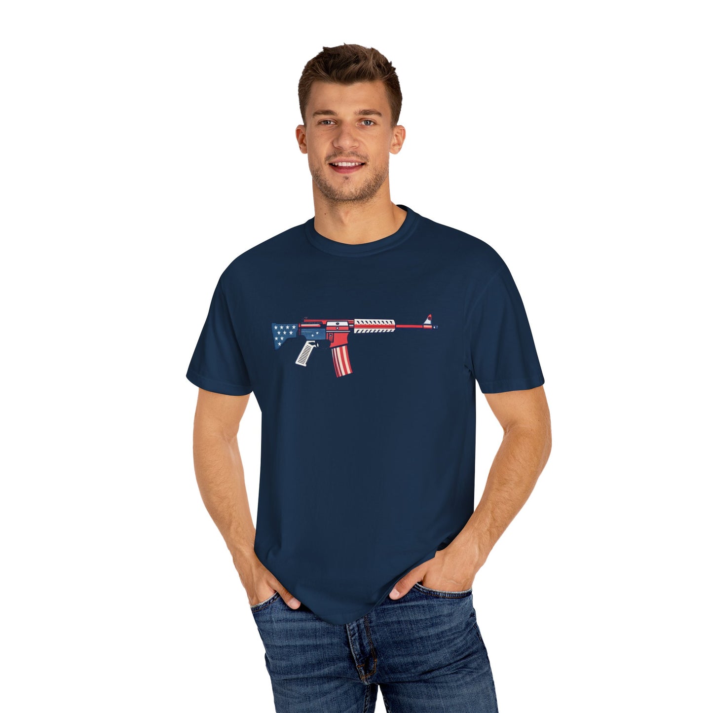 Gun Military Graphic Design Men's T-Shirts