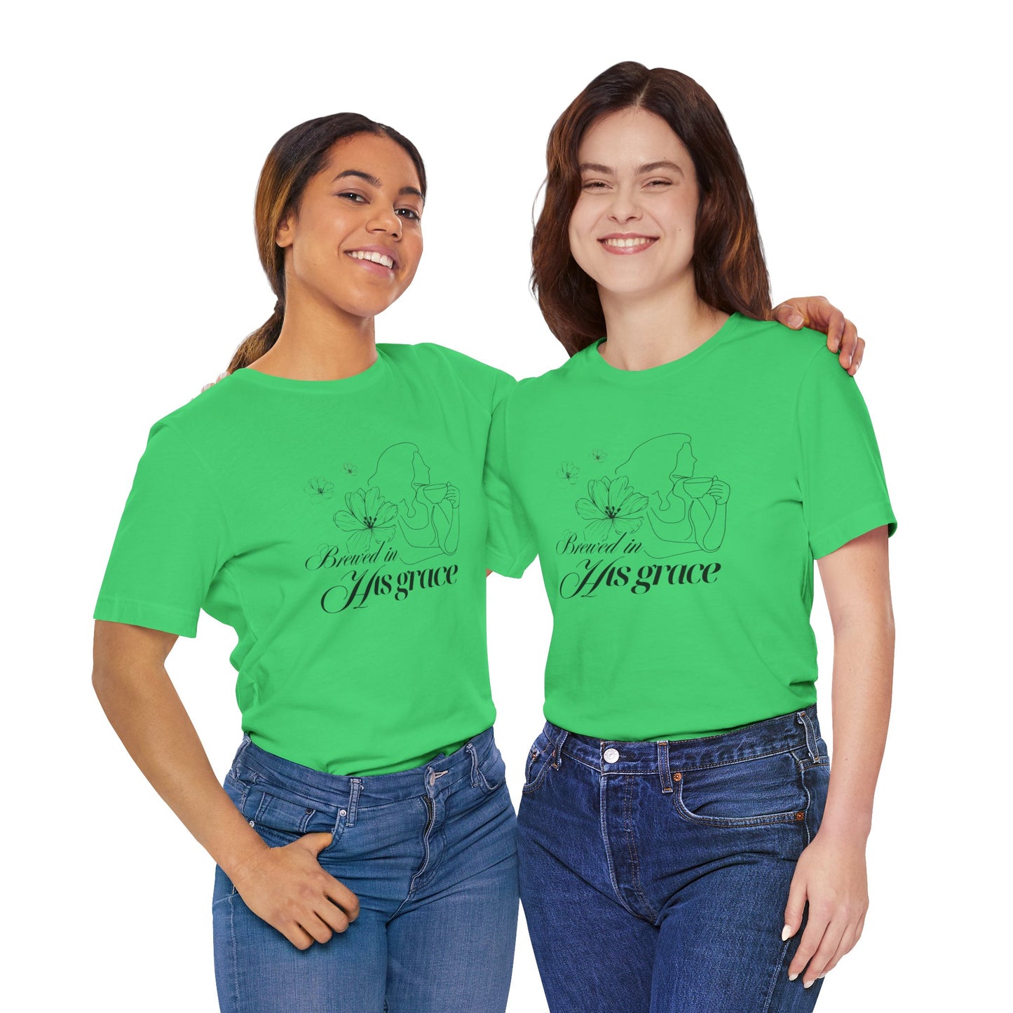 Brewed In His Grace (Black) Women's T-Shirt