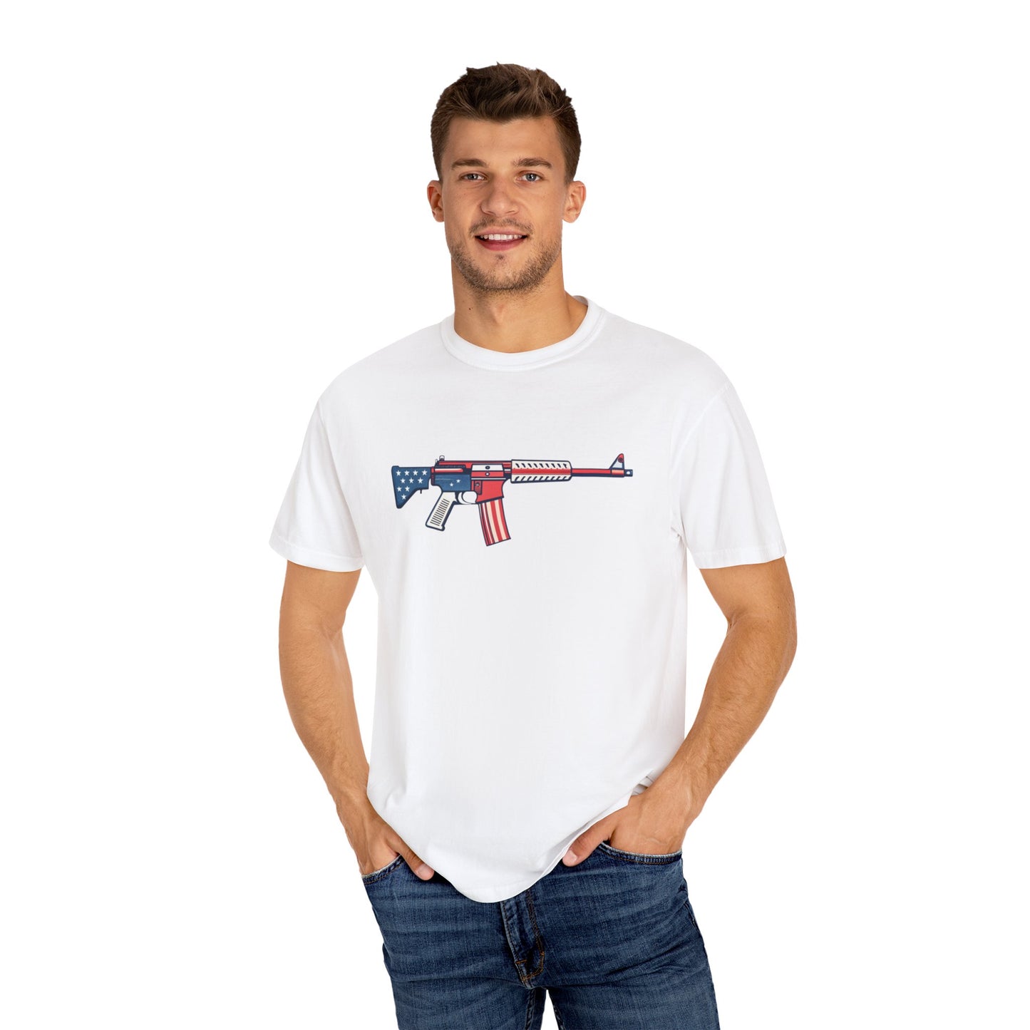 Gun Military Graphic Design Men's T-Shirts