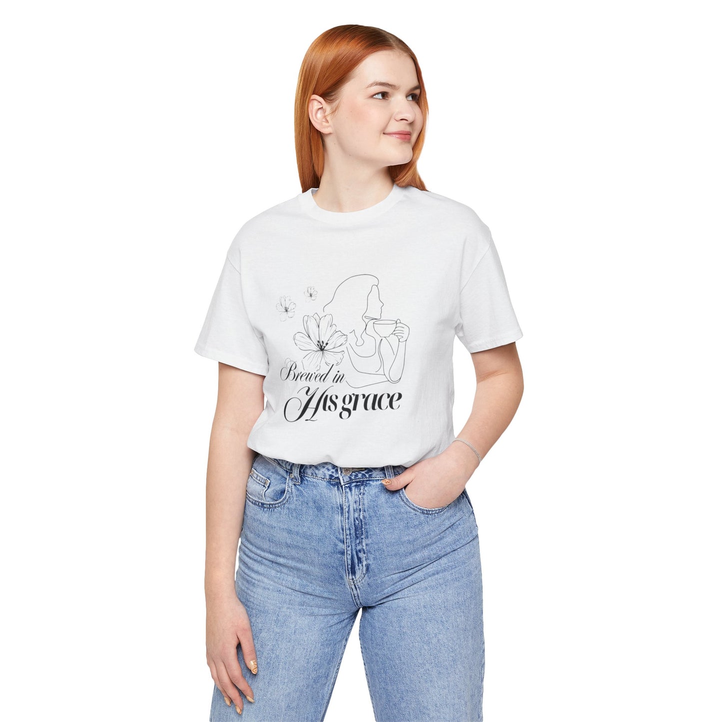 Brewed In His Grace (Black) Women's T-Shirt