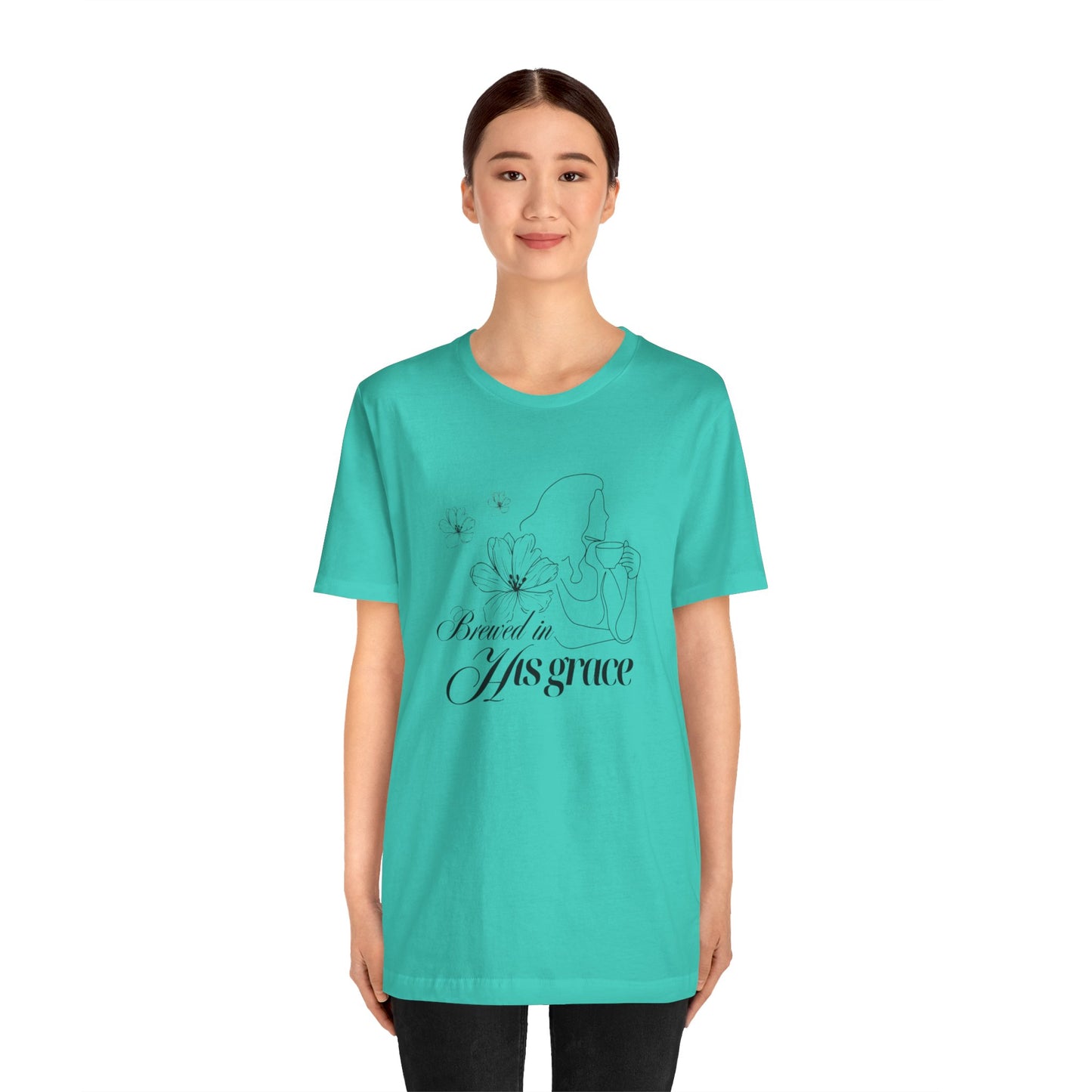 Brewed In His Grace (Black) Women's T-Shirt