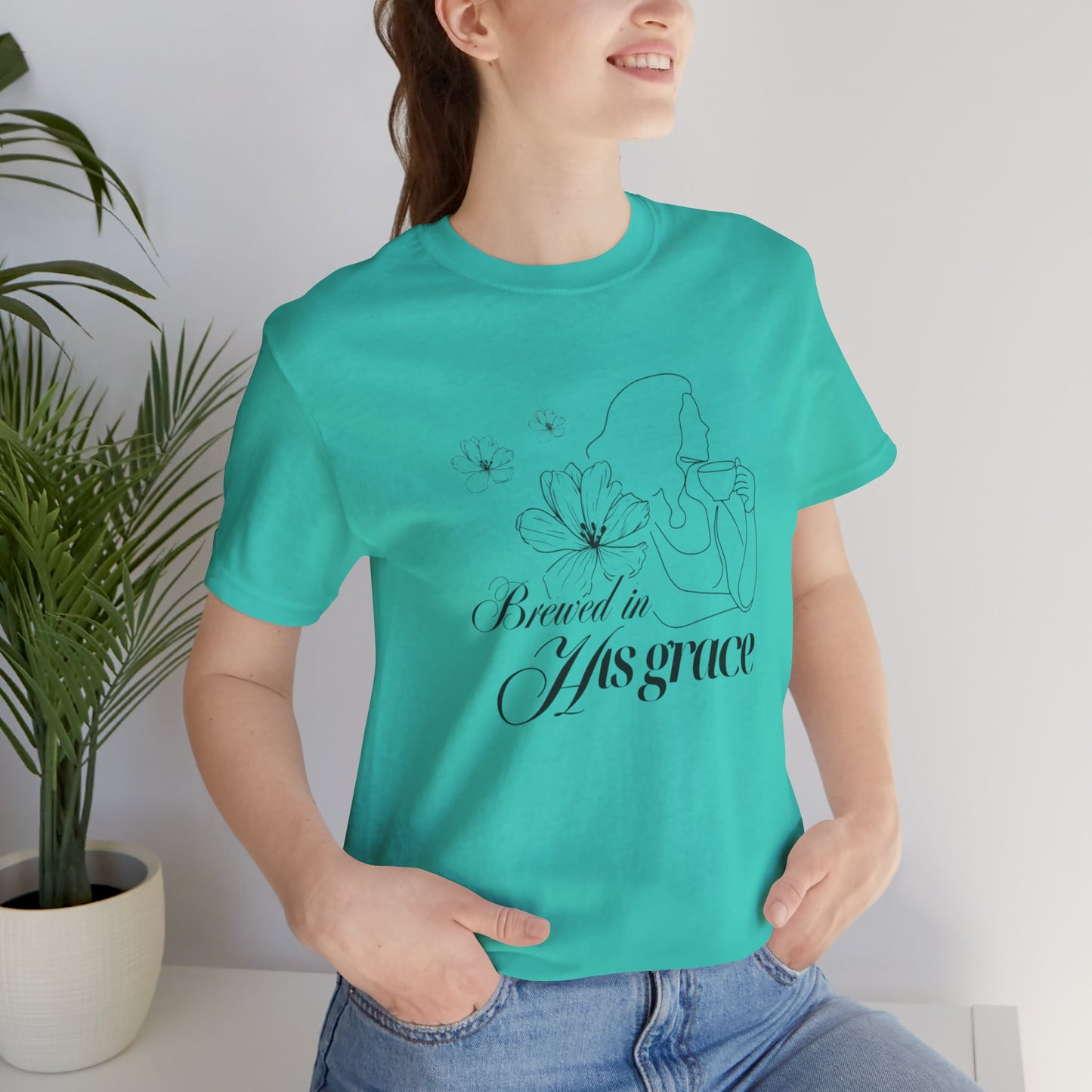 Brewed In His Grace (Black) Women's T-Shirt