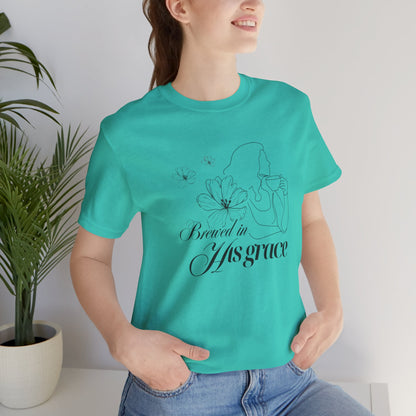 Brewed In His Grace (Black) Women's T-Shirt