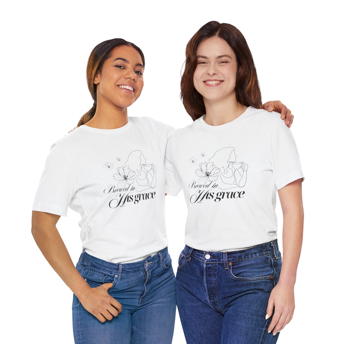 Brewed In His Grace (Black) Women's T-Shirt
