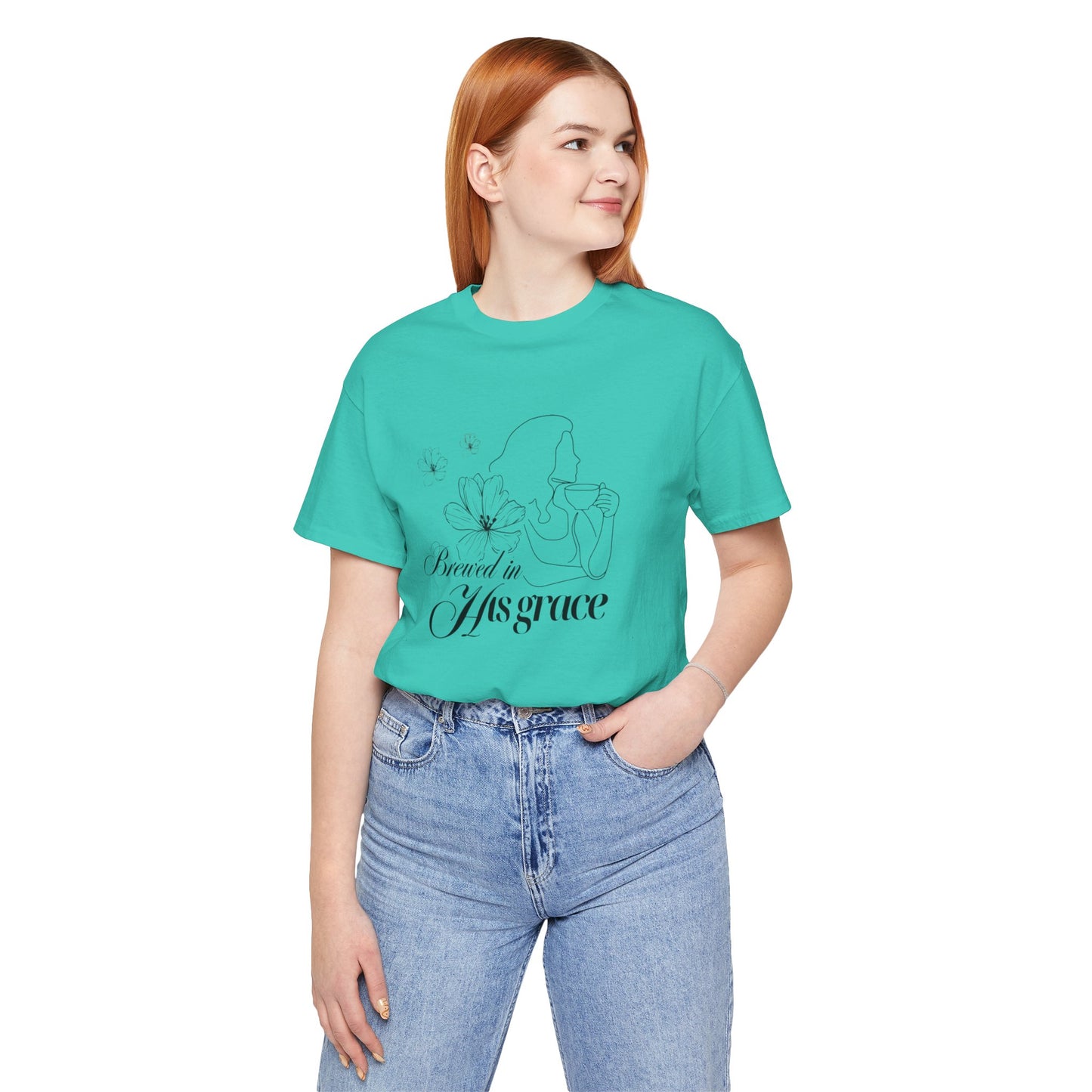 Brewed In His Grace (Black) Women's T-Shirt