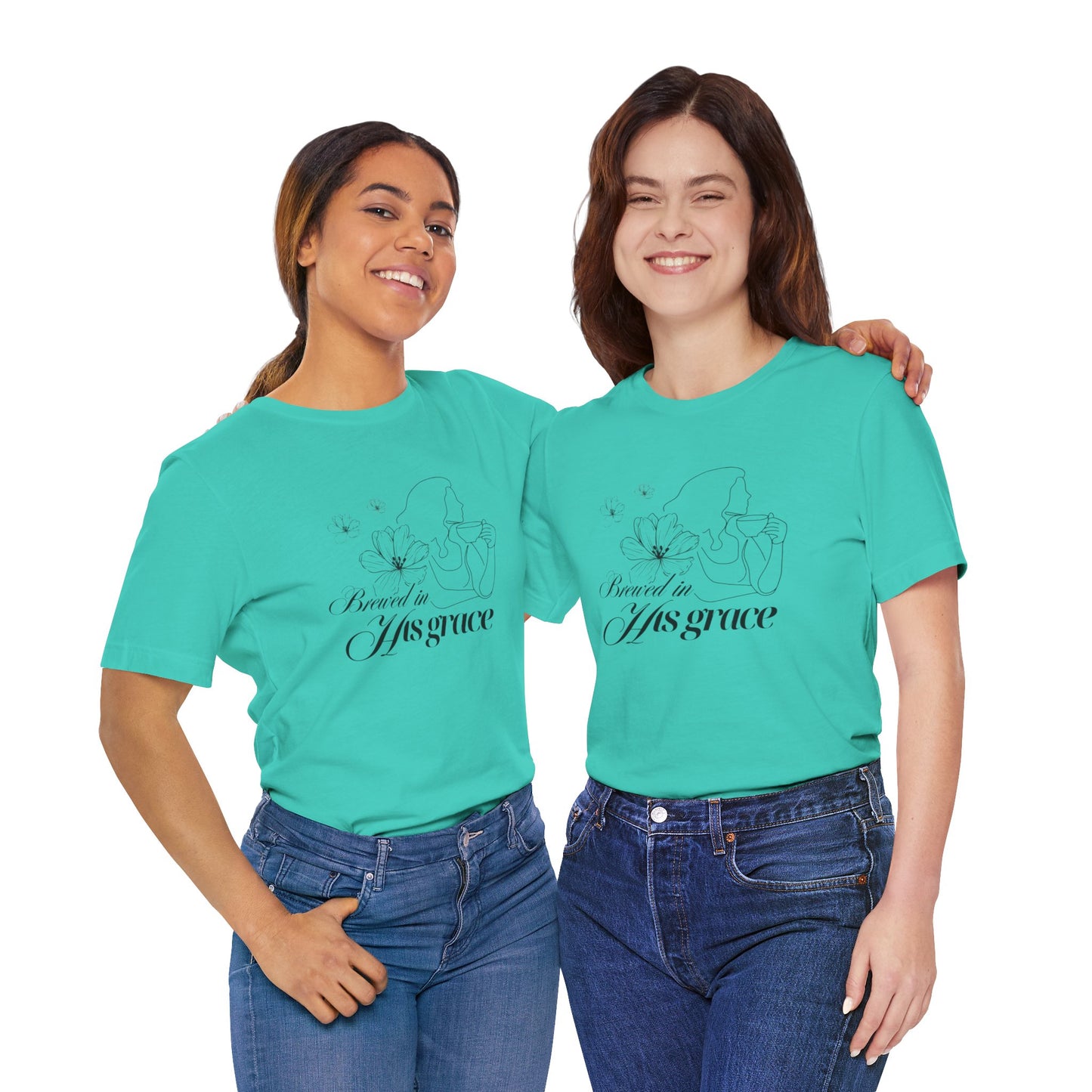 Brewed In His Grace (Black) Women's T-Shirt