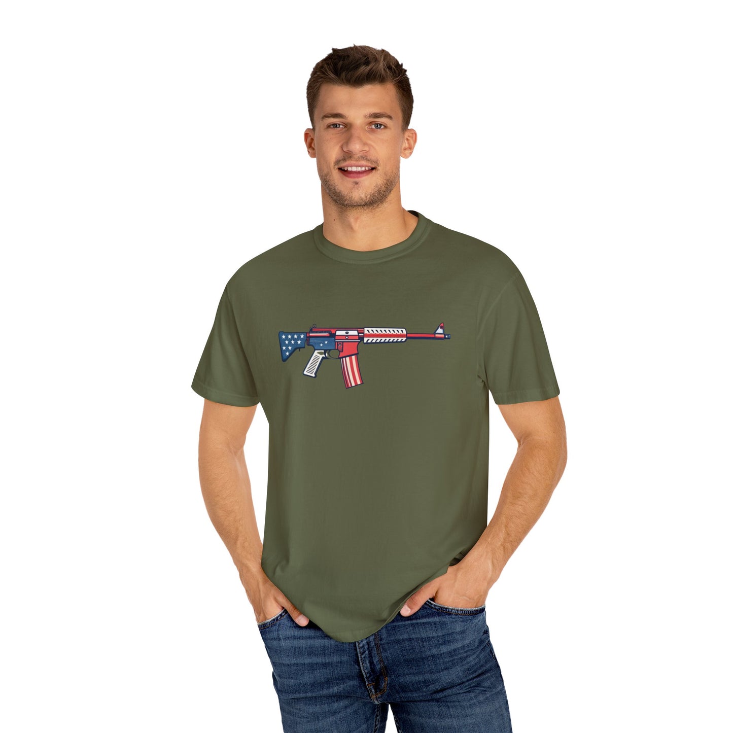 Gun Military Graphic Design Men's T-Shirts