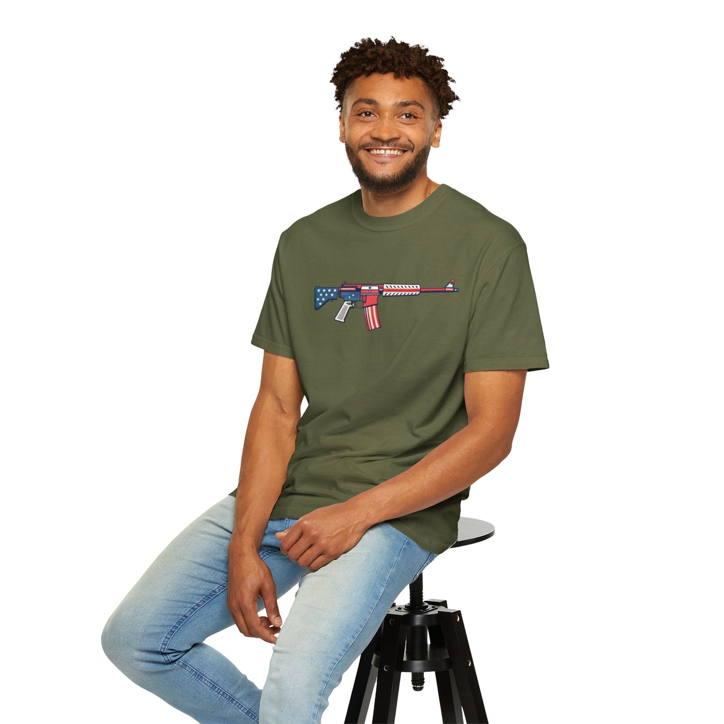 Gun Military Graphic Design Men's T-Shirts