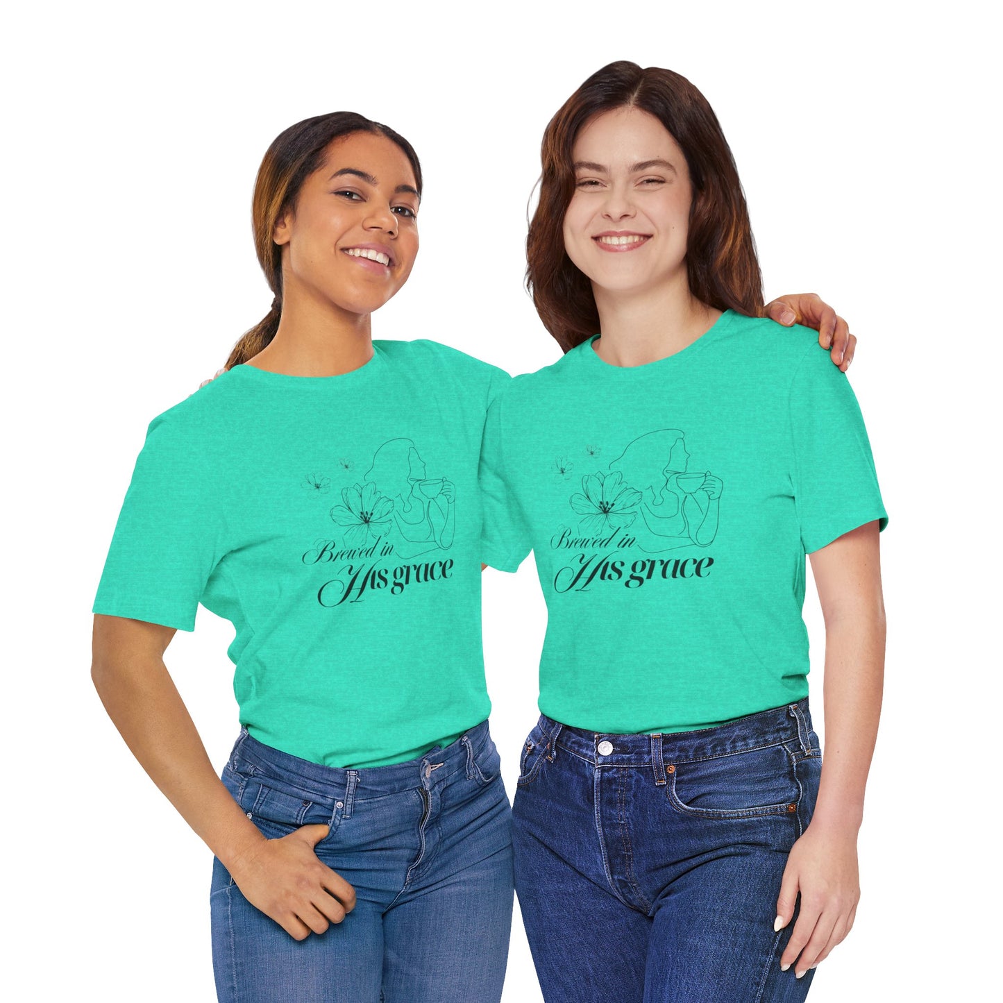 Brewed In His Grace (Black) Women's T-Shirt