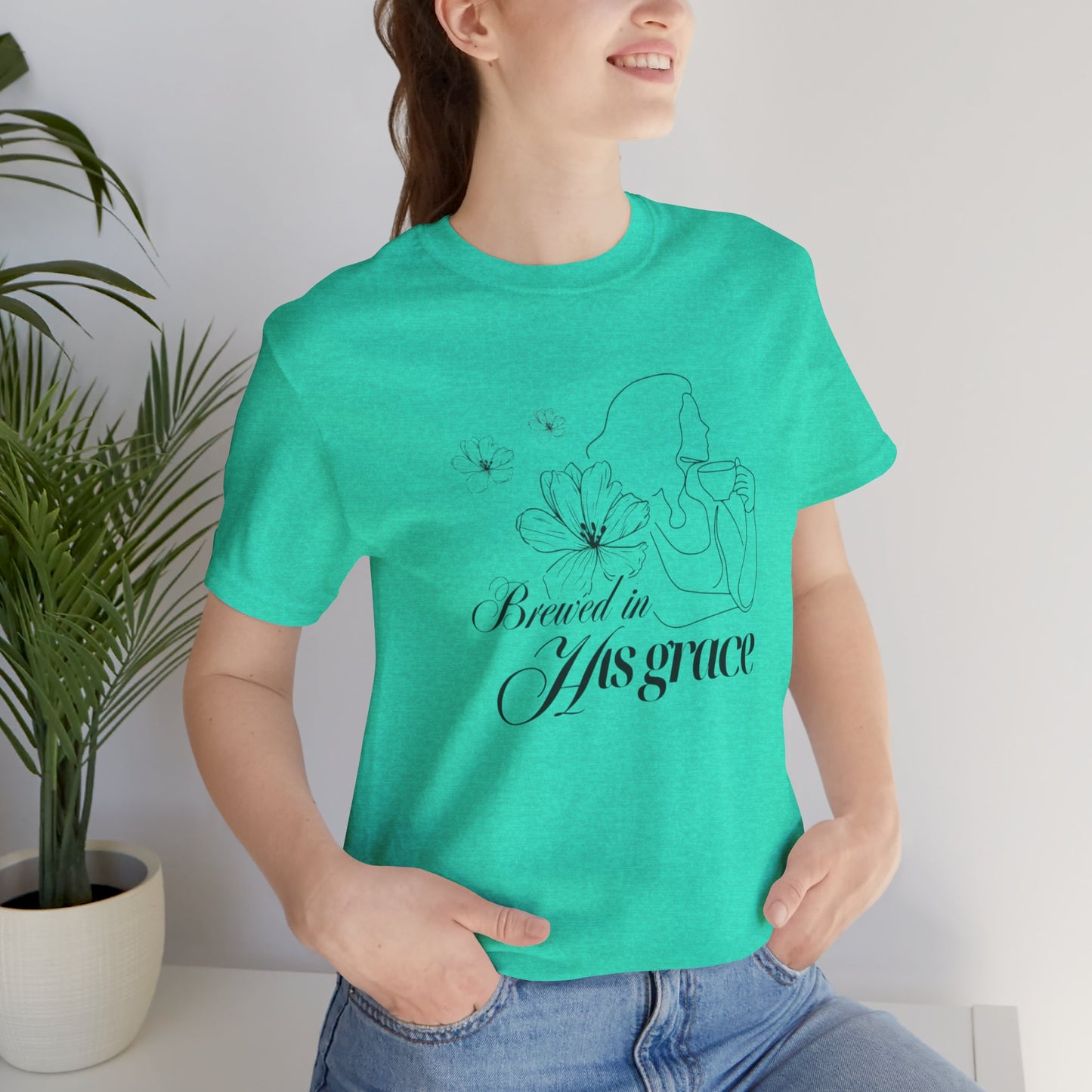 Brewed In His Grace (Black) Women's T-Shirt
