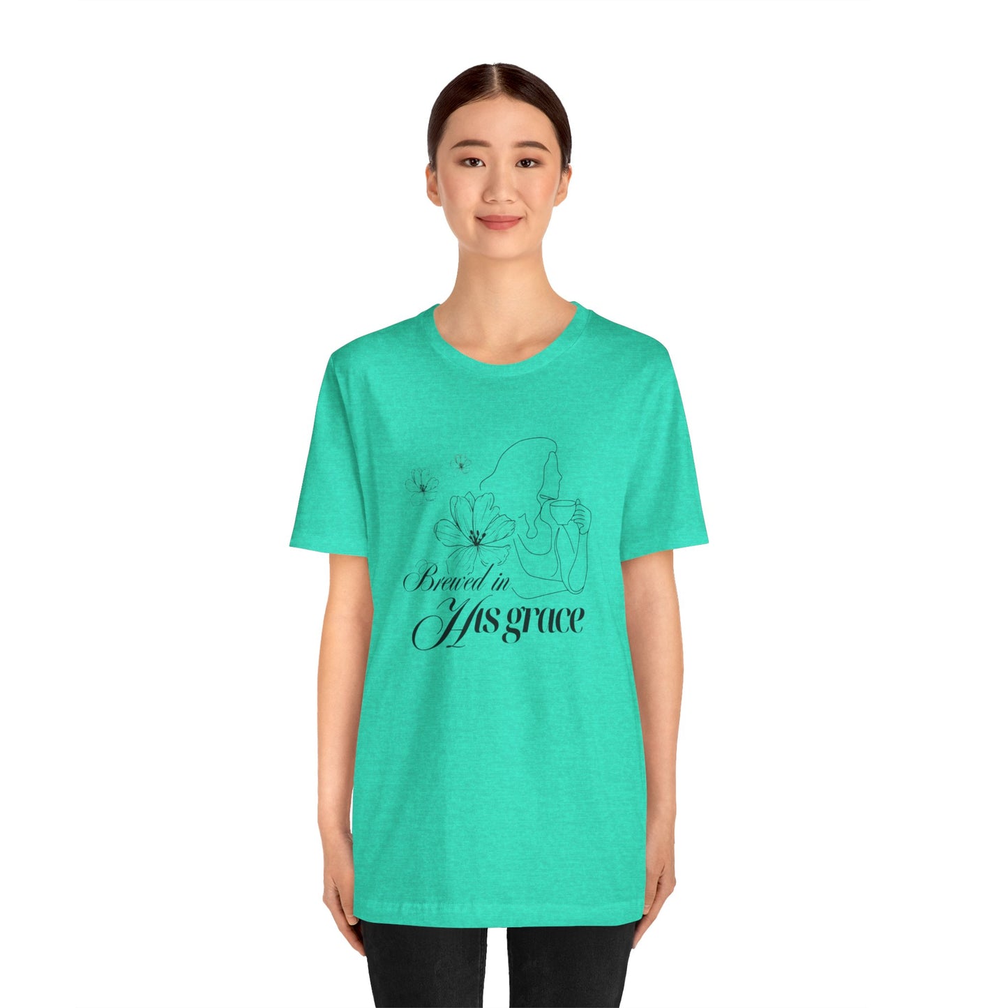 Brewed In His Grace (Black) Women's T-Shirt