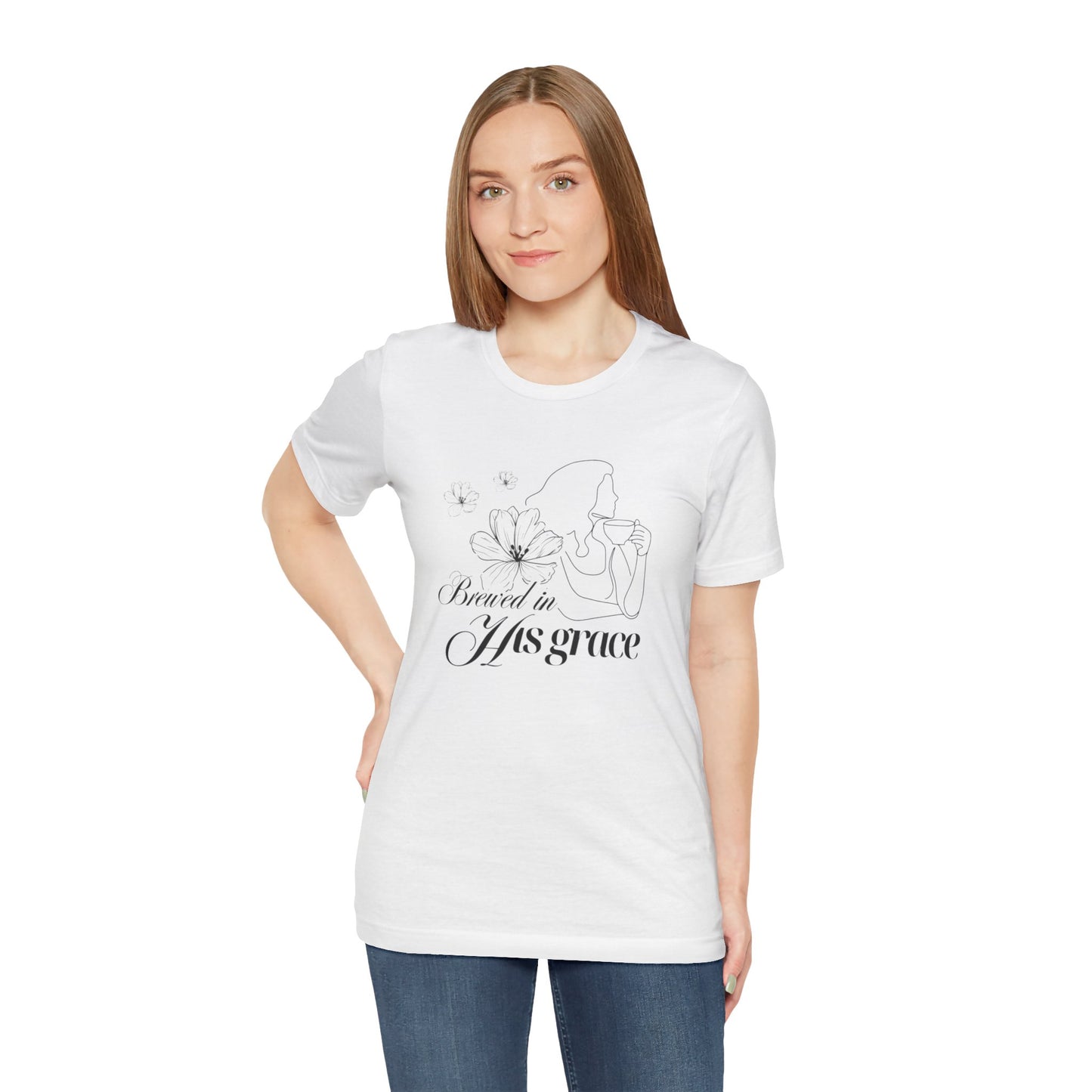 Brewed In His Grace (Black) Women's T-Shirt
