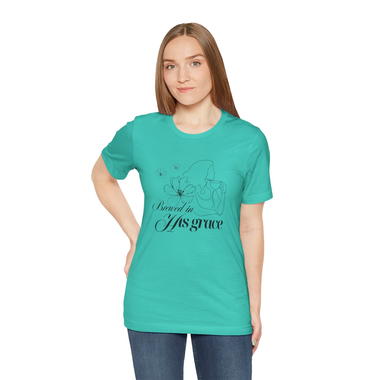 Brewed In His Grace (Black) Women's T-Shirt