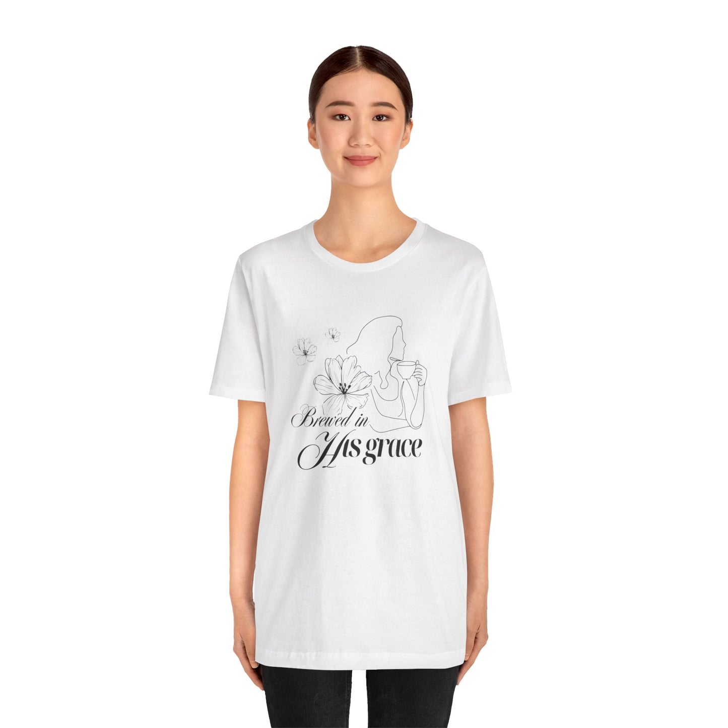 Brewed In His Grace (Black) Women's T-Shirt
