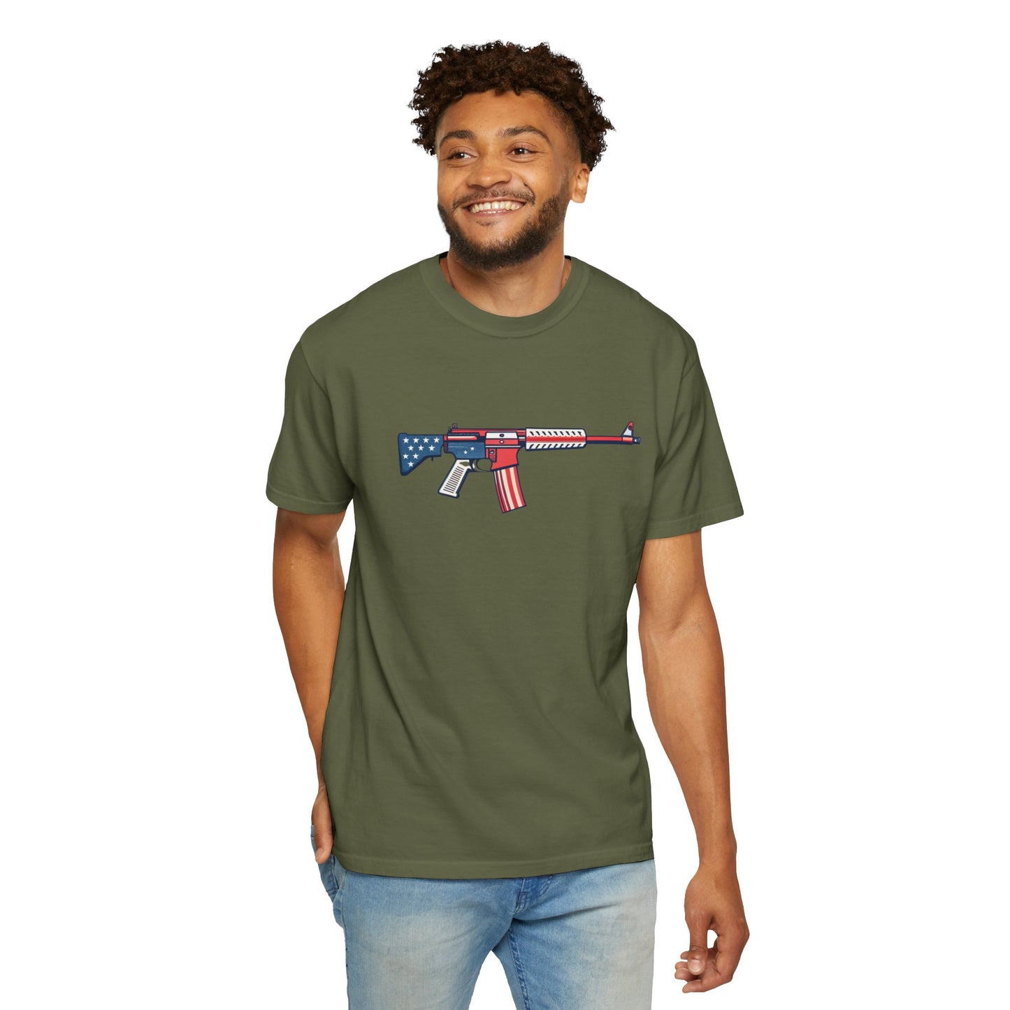 Gun Military Graphic Design Men's T-Shirts